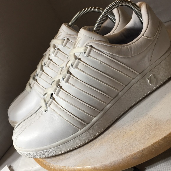 K Swiss shoe white on white leather ladies lace size 10. - Picture 5 of 9